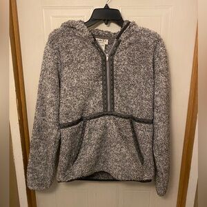 Ariat Real Gray Fleece Half-Zip Hooded Pullover